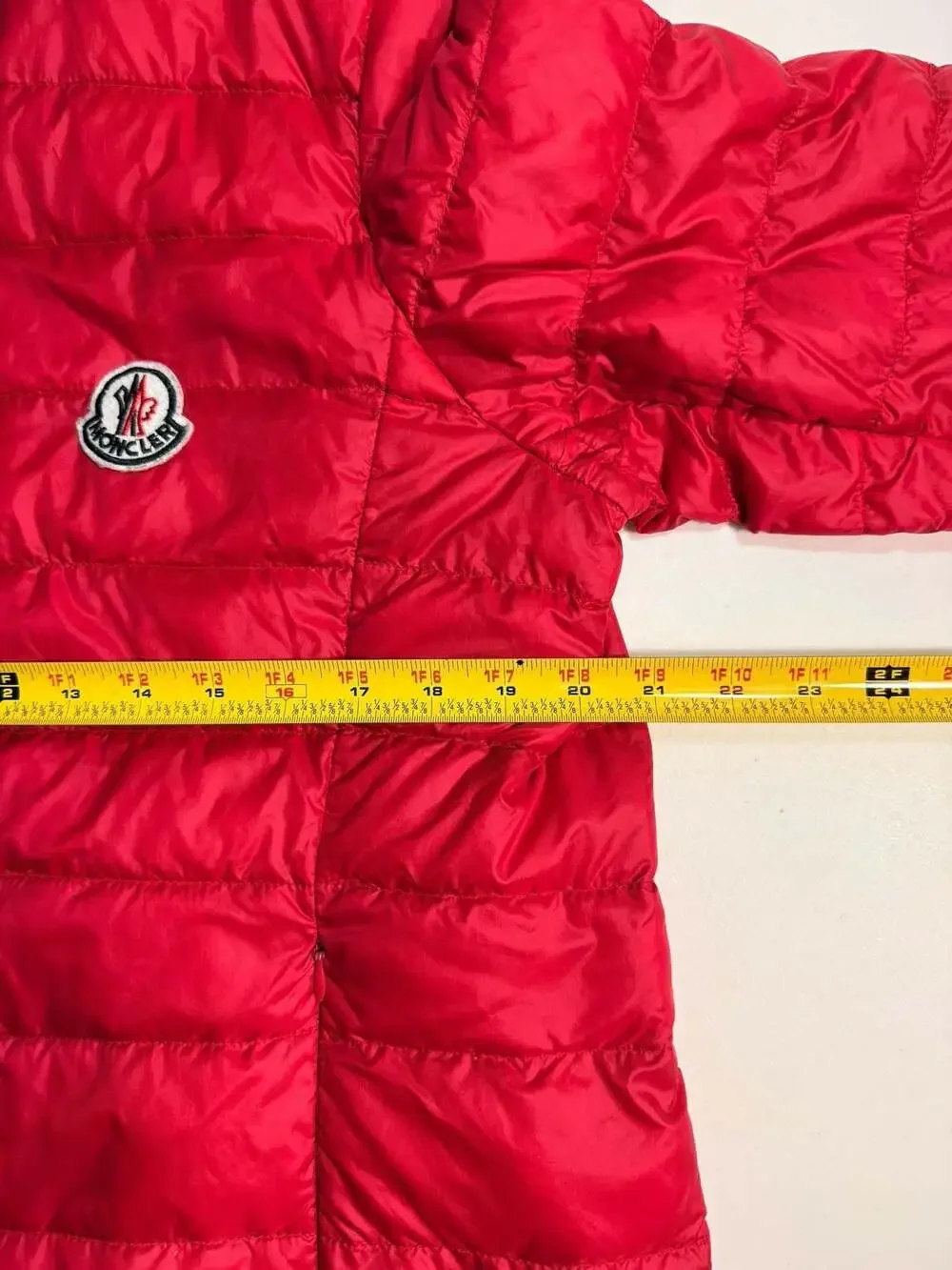 Moncler Kids Red Quilted Puffer Jacket Full Zip Lightweight Outerwear